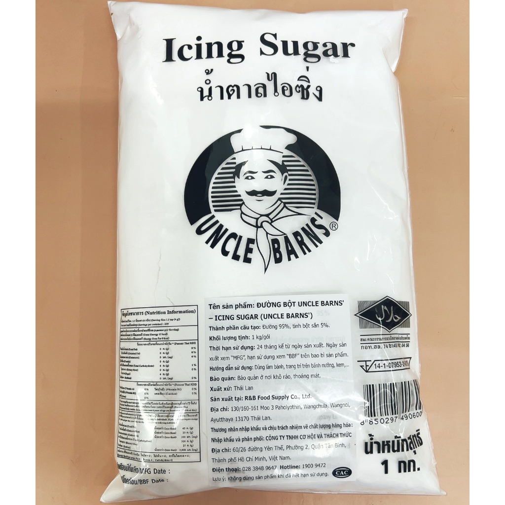 Đường Bột Icing Sugar Uncle Barns’ Thái Lan 1kg