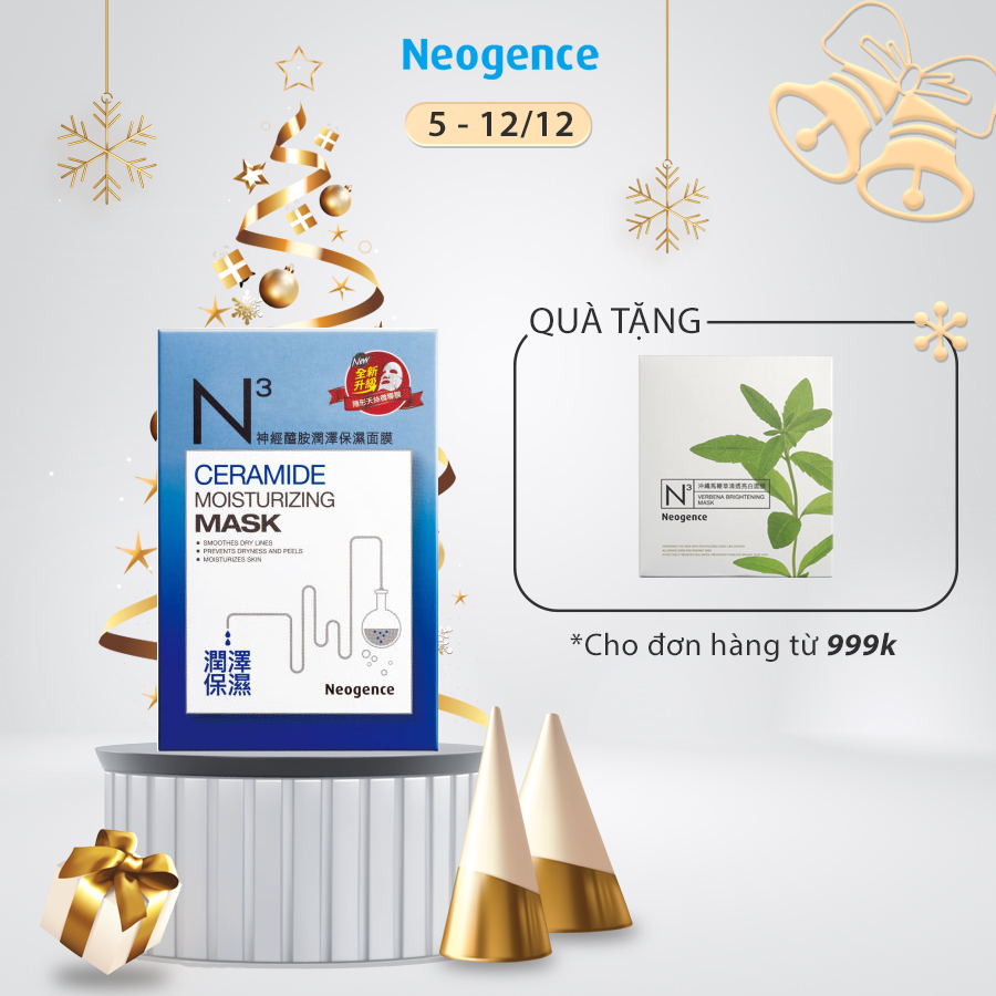 Mặt nạ Neogence N3 khóa ẩm bổ sung Ceramide Hộp 6 miếng