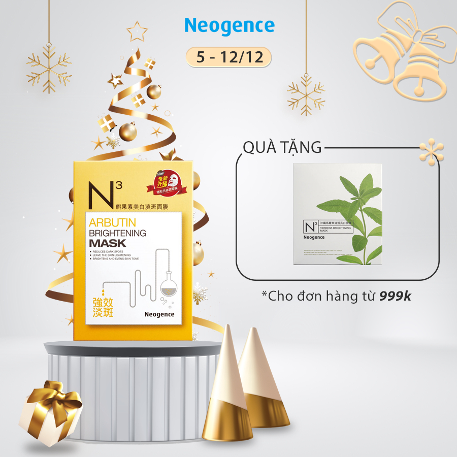 Mặt nạ Neogence N3 làm trắng da Arbutin Hộp 6 miếng