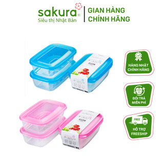 Hộp nhựa đựng thực phẩm Nakaya 800ml dáng dài hình chữ nhật (set 2 hộp)