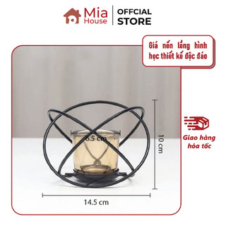 Giá nến lồng hình học thiết kế độc đáo, trang trí phòng