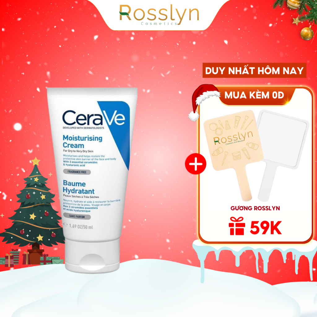 Kem Dưỡng Ẩm Toàn Thân Cho Da Khô CeraVe Moisturizing Cream 50ml Rosslyn CR000003