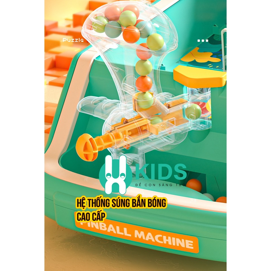Đồ chơi máy bắn bóng pinball cỡ lớn tính điểm thế hệ mới mô hình khủng long , mèo hồng có đèn nhạc vui nhộn cho bé