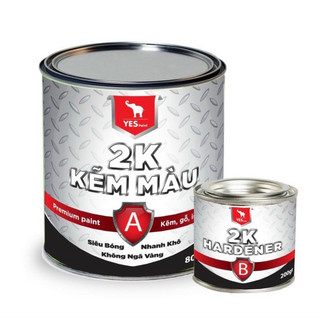 Sơn ĐEN MỜ Cao Cấp 2K Hai Thành Phần Yes ( sơn phủ trên bề mặt kim loại, inox, kiếng, nhựa, tàu thuyền…)