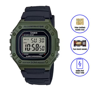 Đồng Hồ Nam Dây Nhựa Casio Trẻ Trung W-218H-3AV Chính Hãng