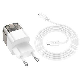Củ sạc hoco c131a kèm dây type c to type c sạc nhanh pd30w qc3.0 eu hai cổng sạc