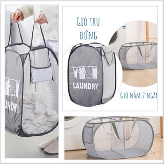 Giỏ lưới LOẠI TO đựng quần áo, đồ chơi đa năng chất liệu PVC có thể gấp gọn