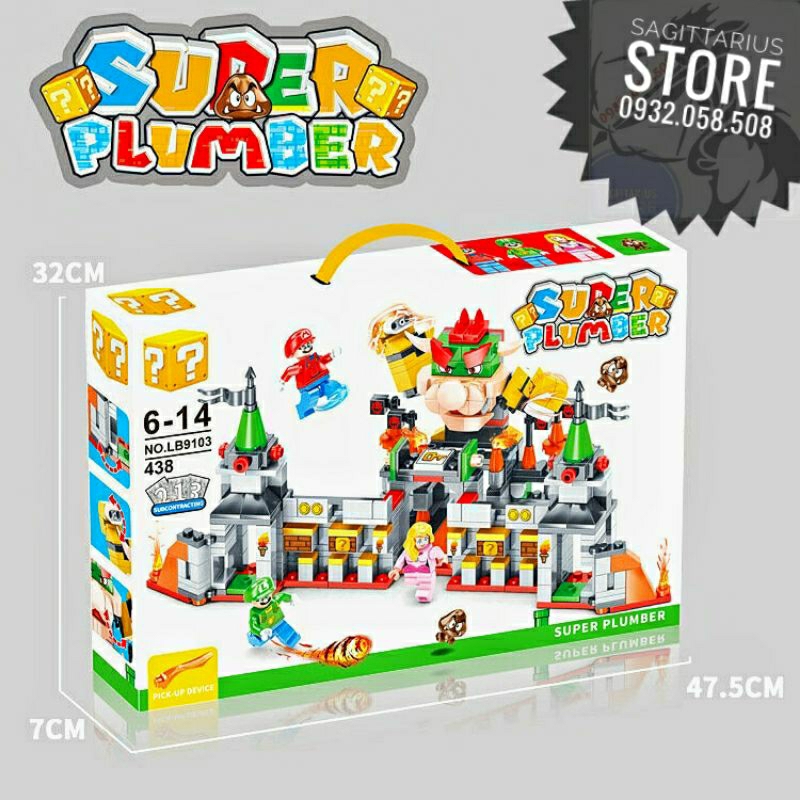 Bộ Xếp Hình Lắp Ráp SuperMario Tấn Công Lâu Đài Quái Thú