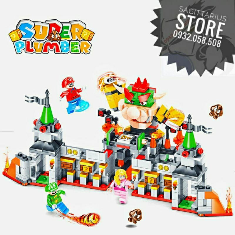Bộ Xếp Hình Lắp Ráp SuperMario Tấn Công Lâu Đài Quái Thú