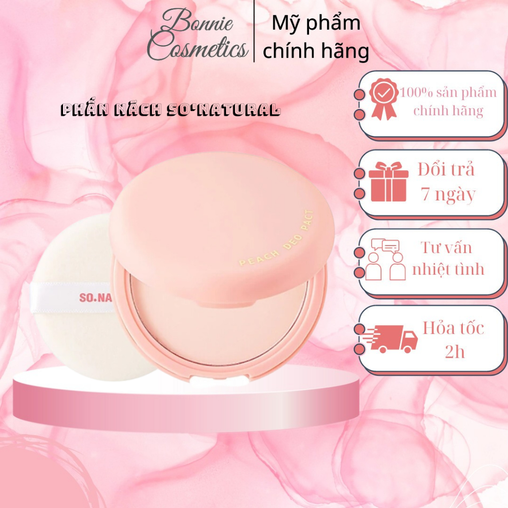 Phấn Nách SO'NATURAL hương dào hút mồ hôi & khử mùi hiệu quả - BonnieCosmetics