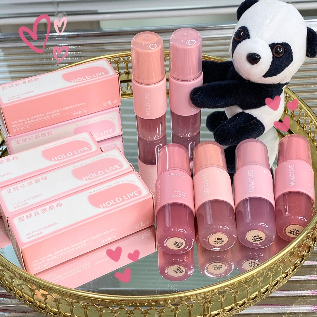 Son kem bùn HOLD LIVE mịn lì vỏ hồng, All in love, Cloud Feeling Lip Glaze (HL710)