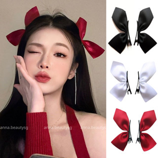 Kẹp tóc nơ tiểu thư 2 bên nữ tính dễ thương, kẹp tóc Noel dễ phối đồ cho mùa Giáng Sinh