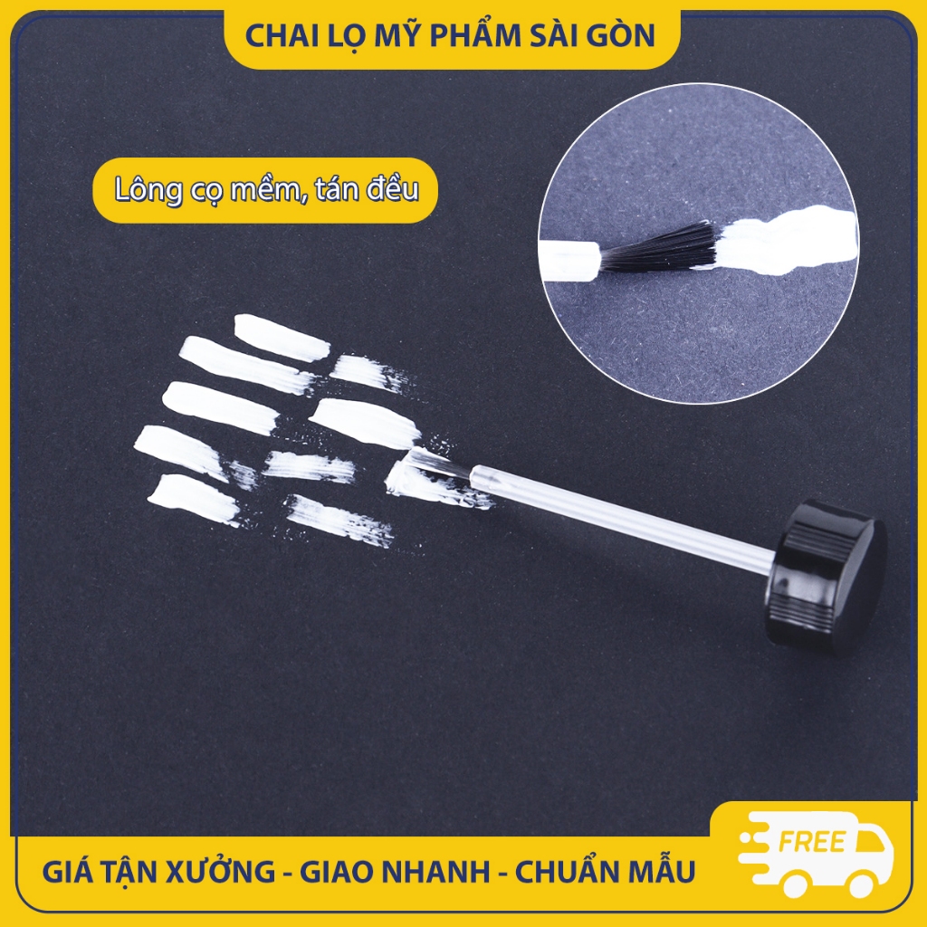 Chai nhựa PET chiết sơn móng tay, 5ml/10ml/15ml/20ml/25ml, chai nắp vặn chắc chắn, kèm cọ sơn - BuyOne - BOPE19
