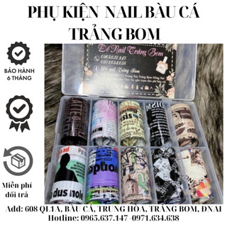 Set 10 mẫu foil tạp chí, giấy báo trang trí móng tay nghệ thuật 4*50cm - sơri nail