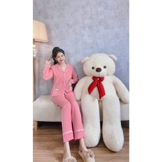 Bộ pijama đũi tay dài, bộ đũi , bộ đũi mặc nhà