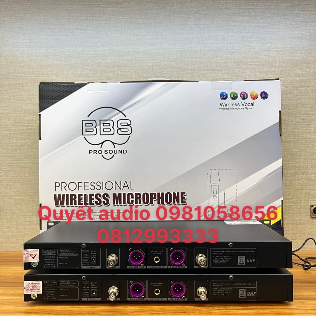 Micro không dây BBS M886 tự ngắt, tần số sóng 6 số