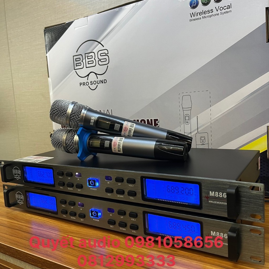 Micro không dây BBS M886 tự ngắt, tần số sóng 6 số