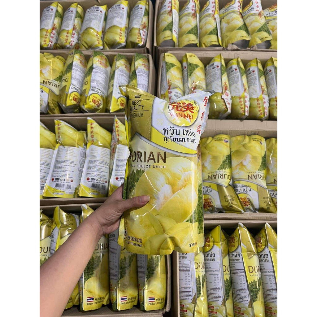 SẦU RIÊNG, DÂU TÂY, MĂNG CỤT HOA QUẢ SẤY THĂNG HOA WANMEI THÁI LAN GÓI TO 210G- THÈM GÌ CŨNG CÓ