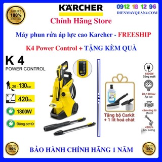 Máy rửa xe Karcher K4 Power Control - Tặng kèm Bộ Car Kit và Bình hóa chất