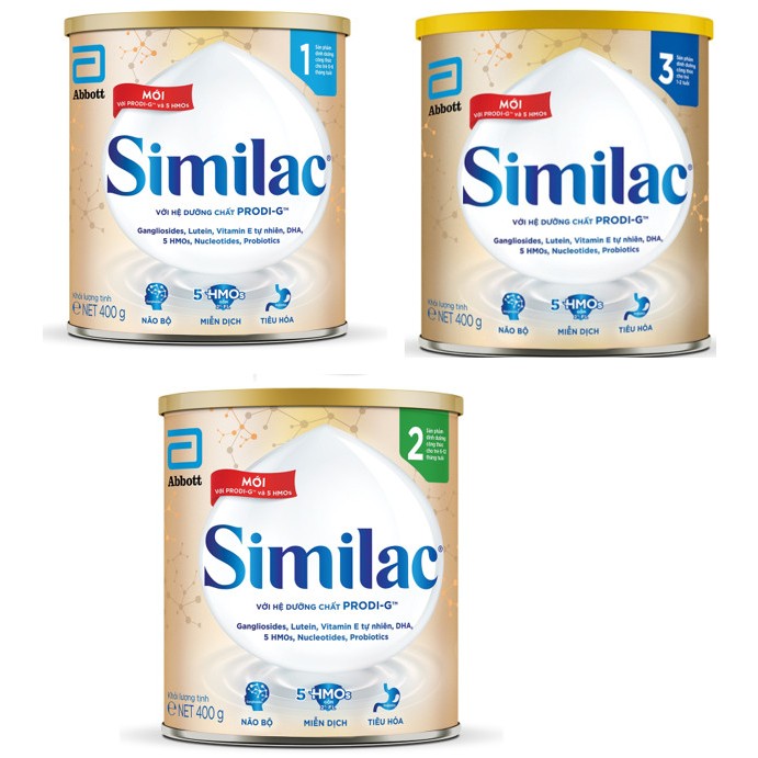 Sữa Similac IQ HMO Gold Lable số 1, 3 và 2 400g