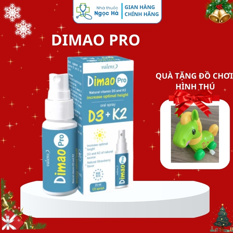 D3 K2 dạng xịt hỗ trợ tăng chiều cao Valens Dimao Pro Spray D3K2 25ml