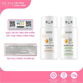 Kem Chống Nắng BABE Super Fluid Sunscreen SPF 50 (50ml)