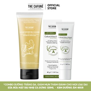  Combo Dưỡng Trắng Da Mặt Sữa Rửa Mặt Kem Dưỡng Ẩm Cafuné Witch Hazel The Cafuné Giúp Da Sáng Bóng Giảm Mụn 120gram 