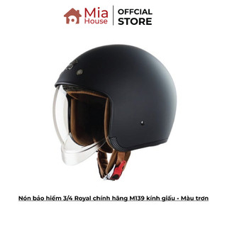 Mũ nón bảo hiểm 3/4 Royal chính hãng M139 kính giấu - Màu trơn