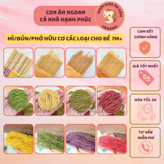 [Date T8/25-T12/26] Nui - Mì - Bún - Phở Hữu Cơ Ăn Dặm Cho Bé Túi 50-100gr