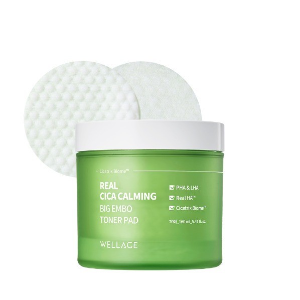 SN0842 - Full hộp 70 miếng Real Cica Calming Big Embo Toner Pad Wellage
