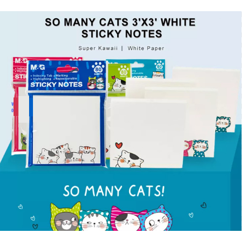 Giấy note M&G hình mèo, KT: 3x3 inch