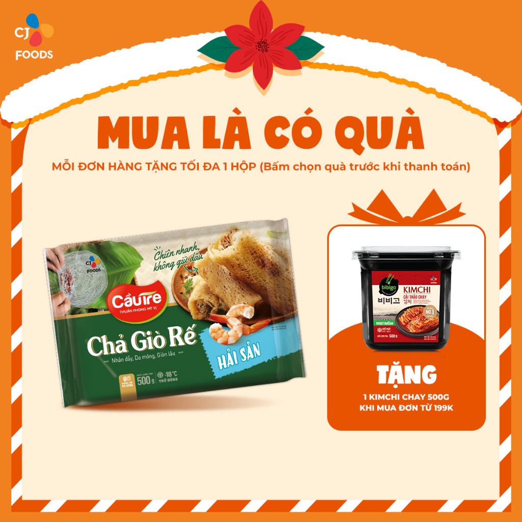 Chả giò Rế Cầu Tre 500g (nhân Hải sản/ nhân Chay)