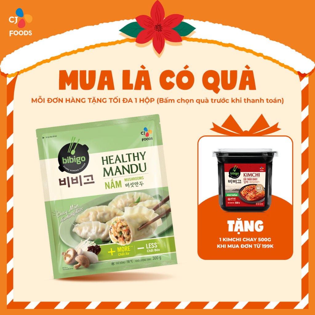 Bánh xếp Healthy Mandu Hàn Quốc nhân Nấm 300g