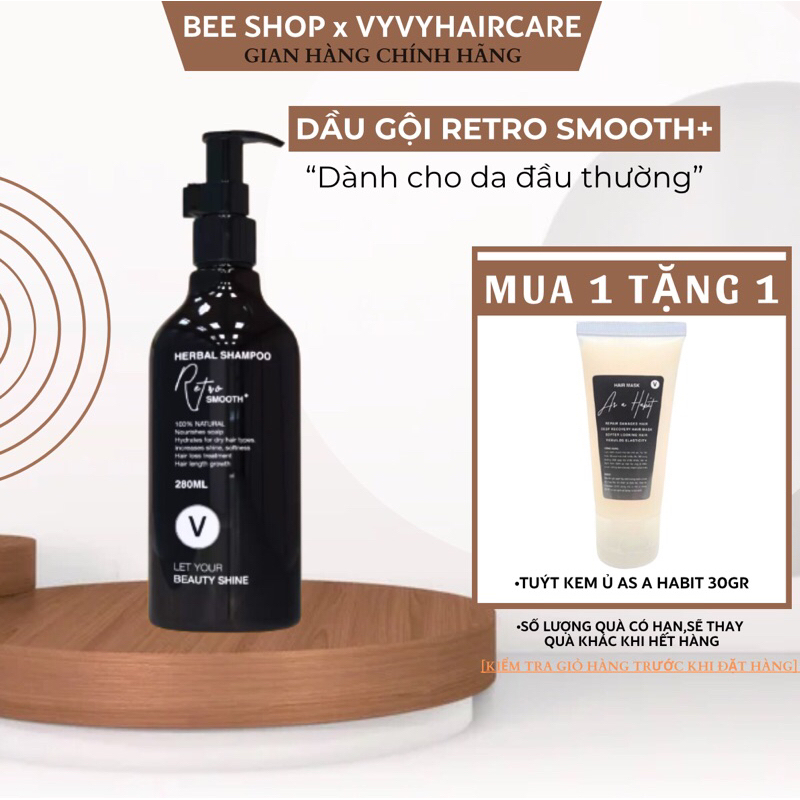Gội Retro SMOOTH Phiên Bản dưỡng Ẩm cho da đầu thường và khô Vyvyhaircare