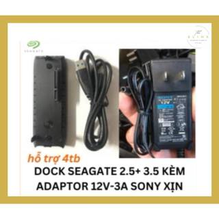Dock hdd seagate dùng đọc dữ liệu ổ cứng 2.5 inch - 3.5 inch- chuẩn usb 3.0. tặng kèm adaptor 12v 2a xịn và cáp usb 3.0