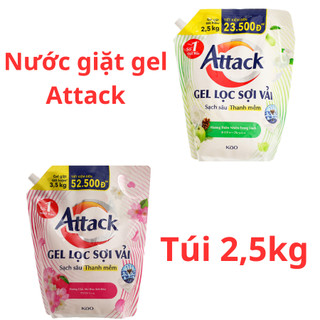 Nước giặt Attack Sạch sâu thanh mềm Hương giấc mơ hoa anh đào/Hương thiên nhiên trong lành túi 2.5kg