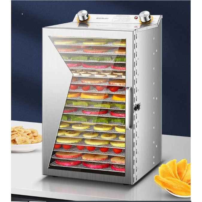 Máy sấy thực phẩm 18 khay, Hàng Chính Hãng-Sấy rau củ quả 18 khay. Công suất 650W, bảo hành 12 tháng