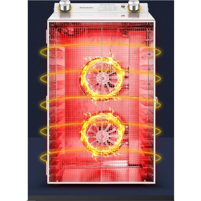 Máy sấy thực phẩm 18 khay, Hàng Chính Hãng-Sấy rau củ quả 18 khay. Công suất 650W, bảo hành 12 tháng