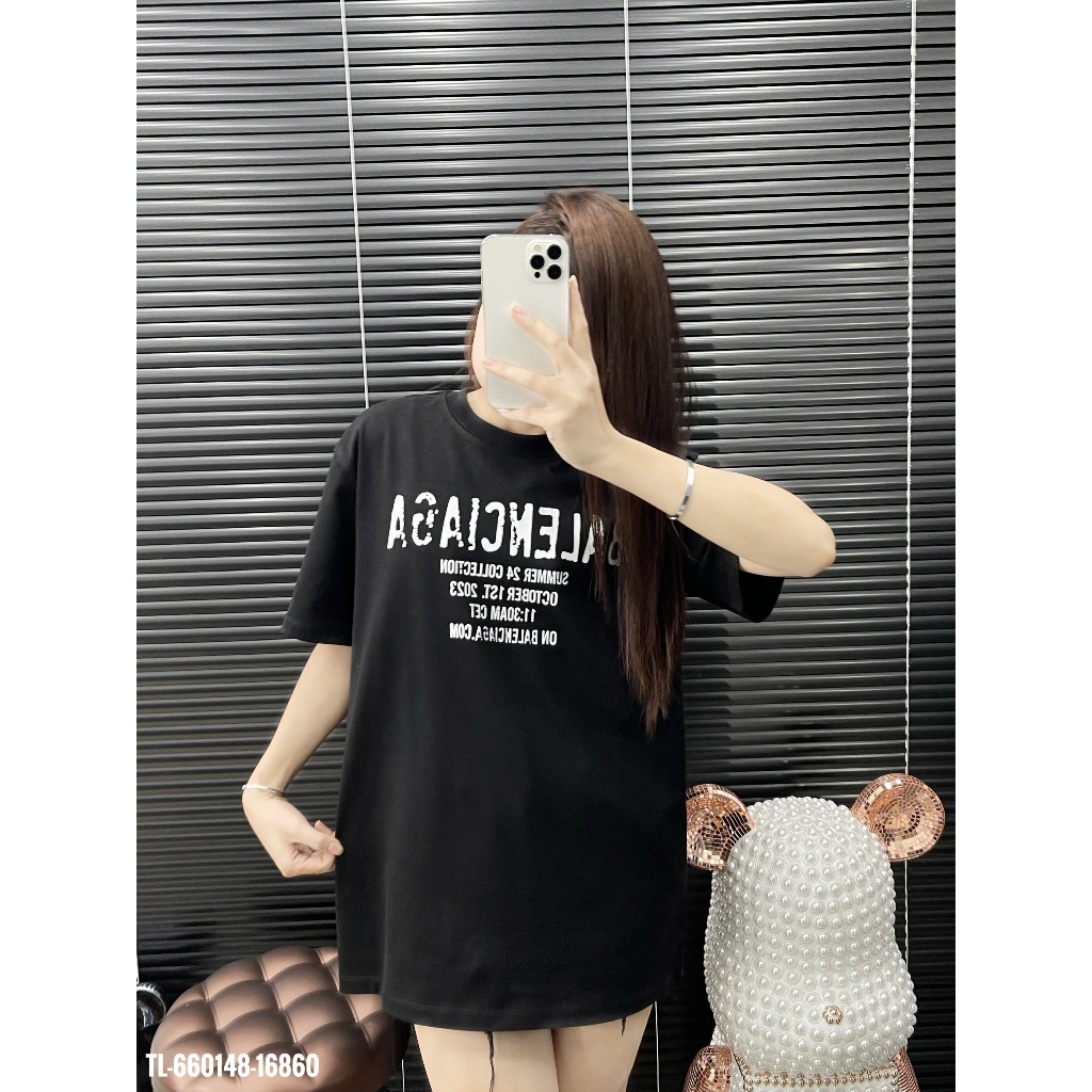 🔥Hot🔥Áo thun Balenciaga in chữ trước sau thiết kế hot trend Nam New 2024