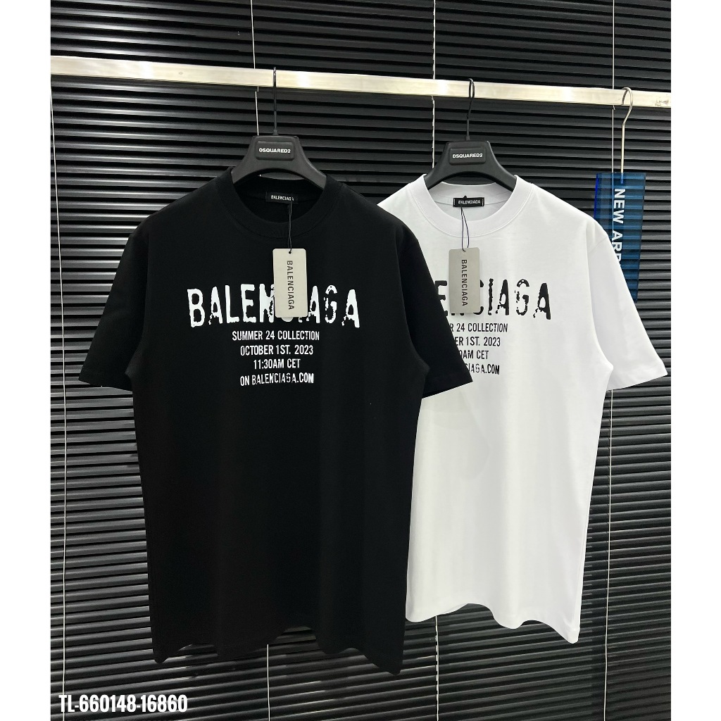 🔥Hot🔥Áo thun Balenciaga in chữ trước sau thiết kế hot trend Nam New 2024