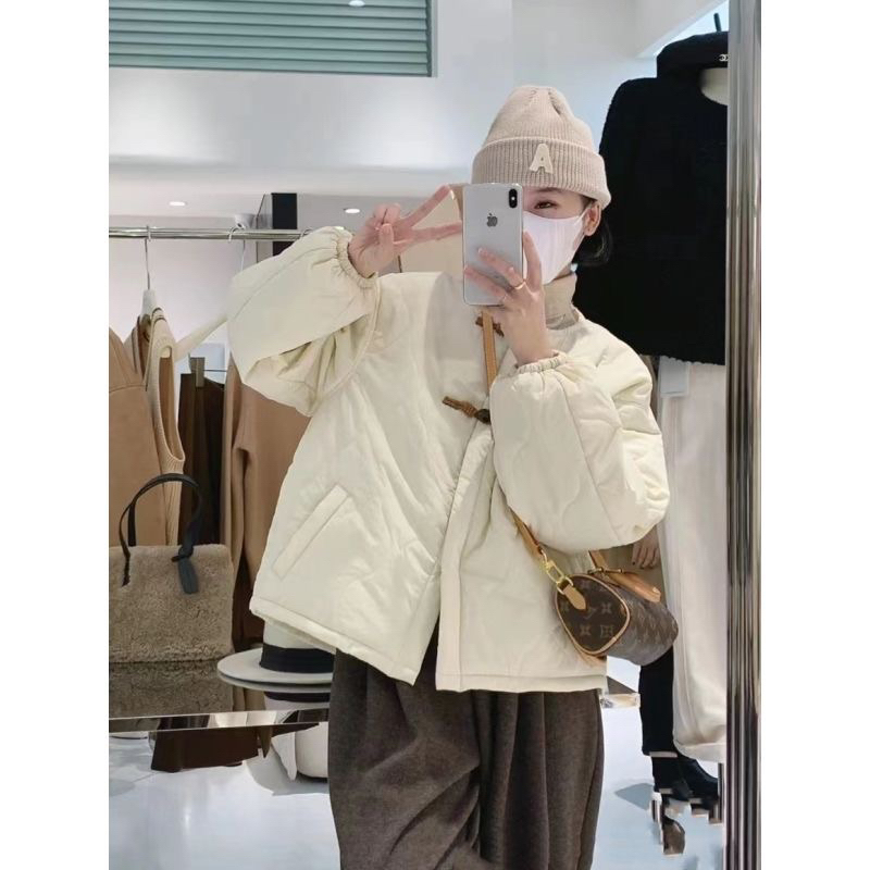 Áo phao chần bông vintage 2  cúc