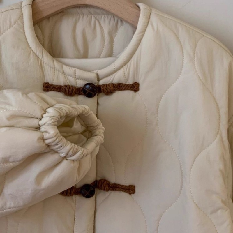 Áo phao chần bông vintage 2  cúc