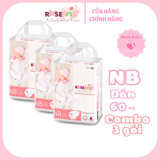Combo 3 gói bỉm tã dán rose baby nb60 rosebaby