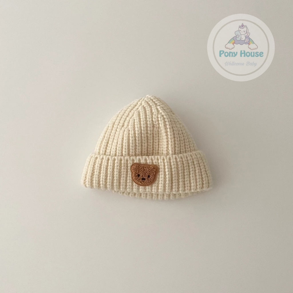 Mũ len hình gấu phong cách hàn quốc dày dặn mùa đông cho bé 6 Tháng Đến 2 Tuổi