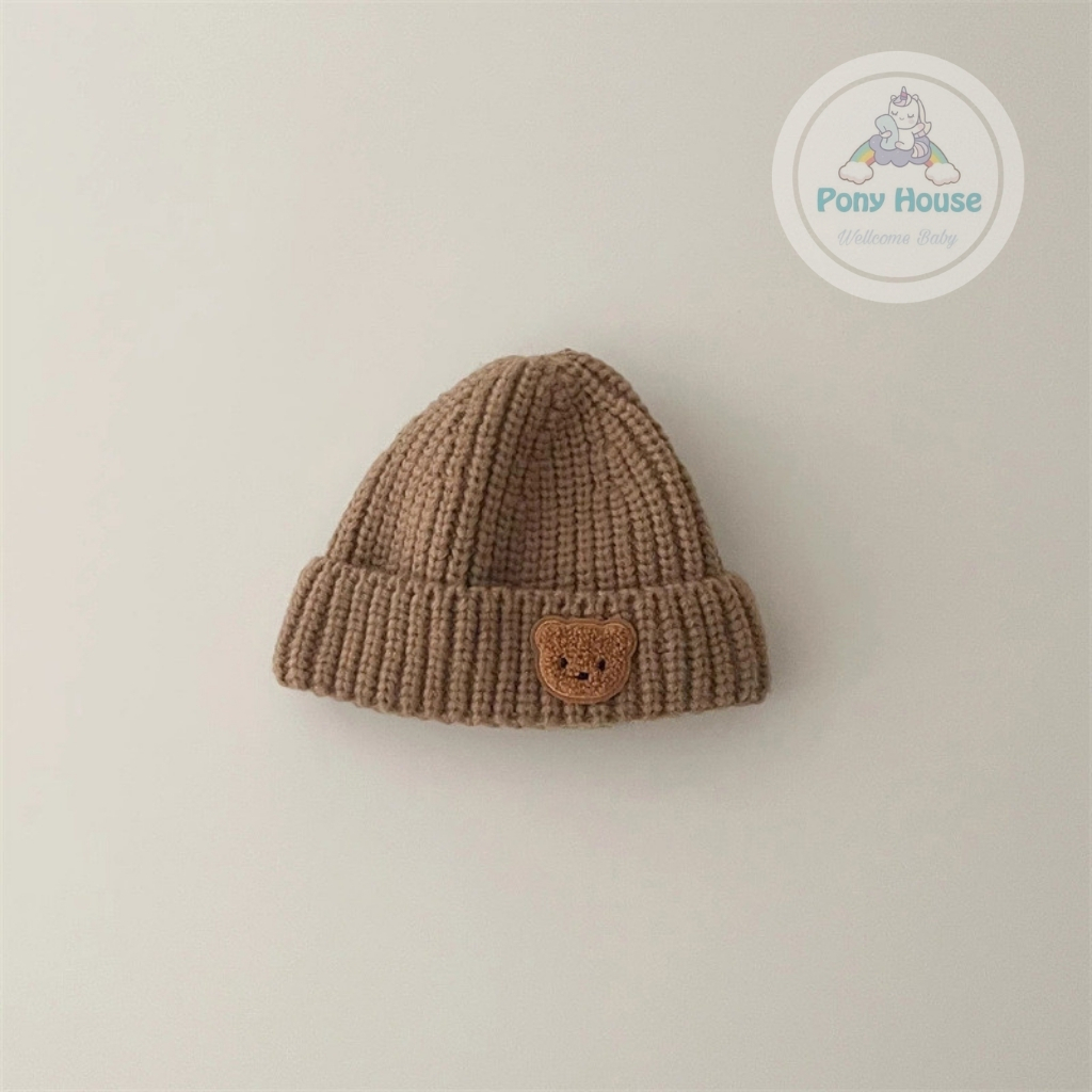 Mũ len hình gấu phong cách hàn quốc dày dặn mùa đông cho bé 6 Tháng Đến 2 Tuổi