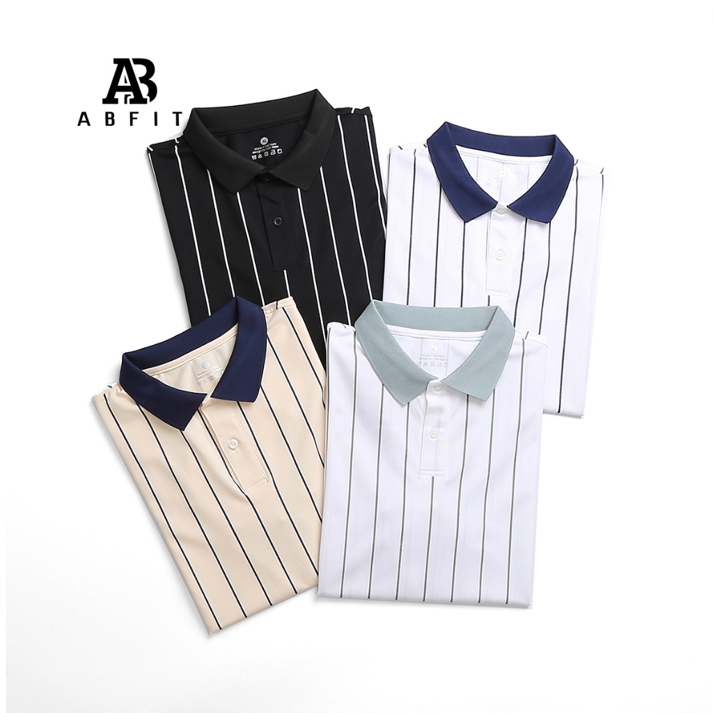 Áo polo nam nữ ABFIT sọc dọc cổ bẻ thun cá sấu thái co dãn thoáng mát thoáng mồ hôi cao cấp.A1