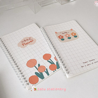 Vở lò xo hoa tulip kẻ ngang 120 trang bìa trắng