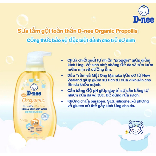 Sữa tắm gội toàn thân Dnee 200-380ml cho bé 0-3 tuổi đủ màu