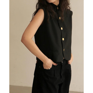 DE PLAGE - ÁO WAISTCOAT NÚT ĐỒNG