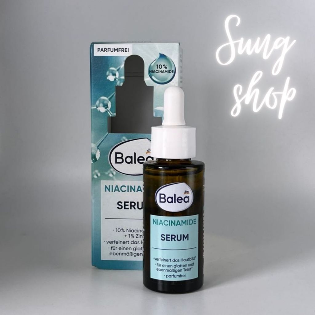 Serum Balea Niacinamide Zinc sáng trắng da se khít lổ chân lông